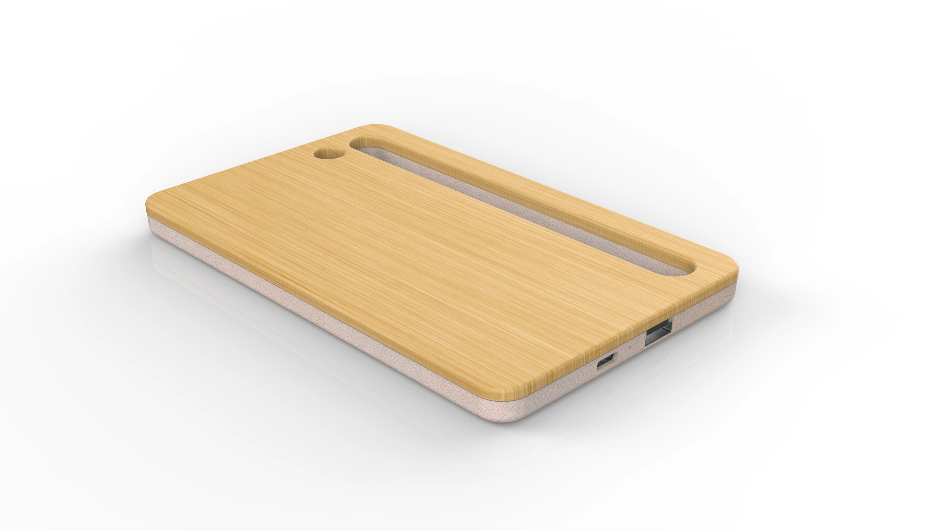 Eco Friendly 3 in 1 Bamboo face Wireless Phone Pen Stand 3