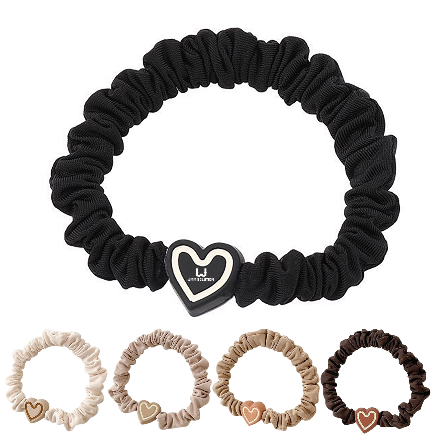Women'S High Elastic Durable Heart Hair Tie 1
