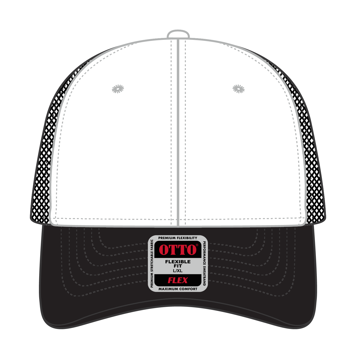 OTTO CAP® OTTO FLEX® Fitted 6 Panel Low Profile Mesh Back Trucker Hat 21