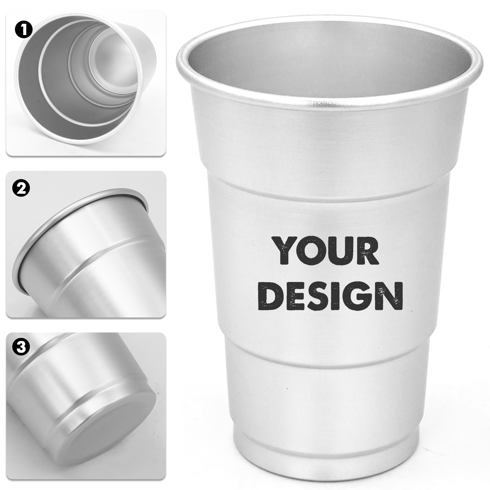 16 oz. Aluminum Party Camping Cup, custom tumbler with logo imprint 2