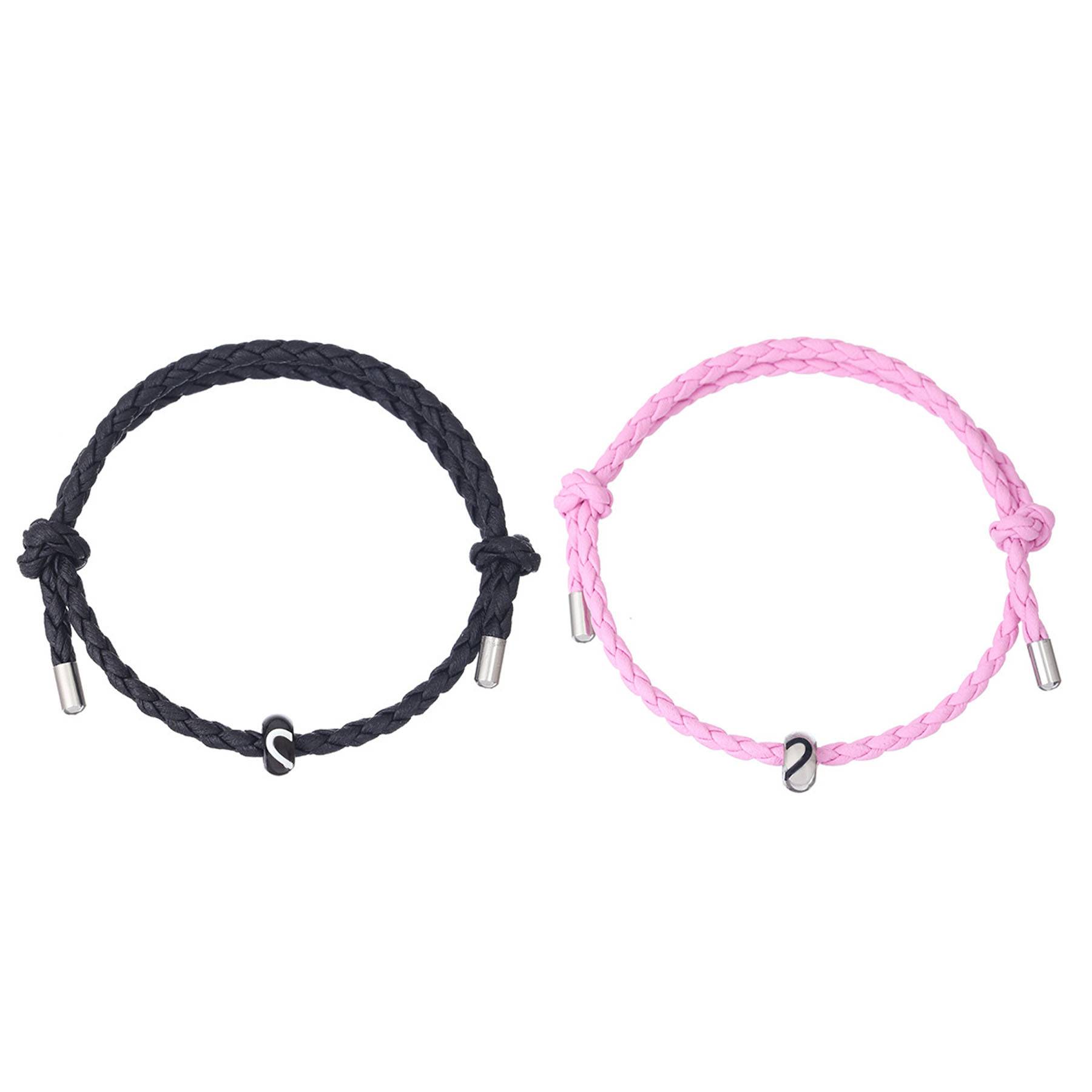 PU woven leather couple bracelet 3