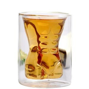 6Oz Glass Cup With Men Body High Borosilicate Creative Cup 1