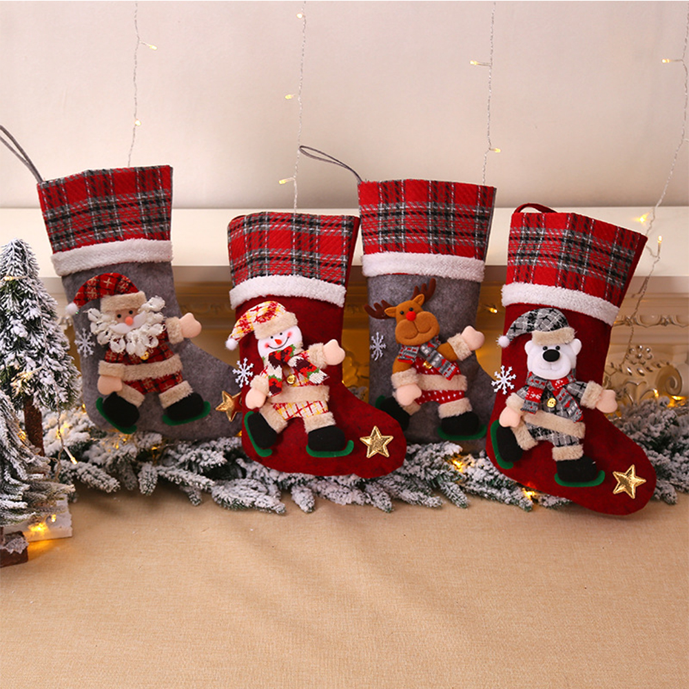 Large Christmas Candy Sock Gift Bag, custom tote bag with logo imprint 9