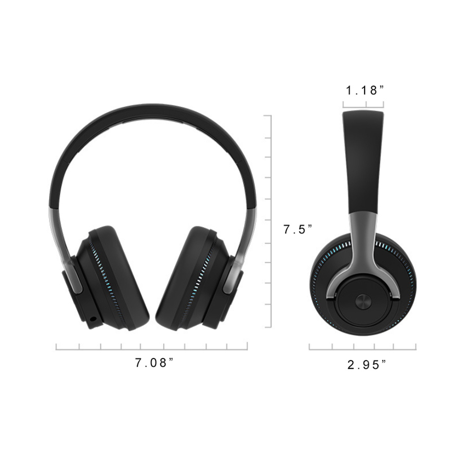 Headworn Bluetooth earphones with LED breathing light 2