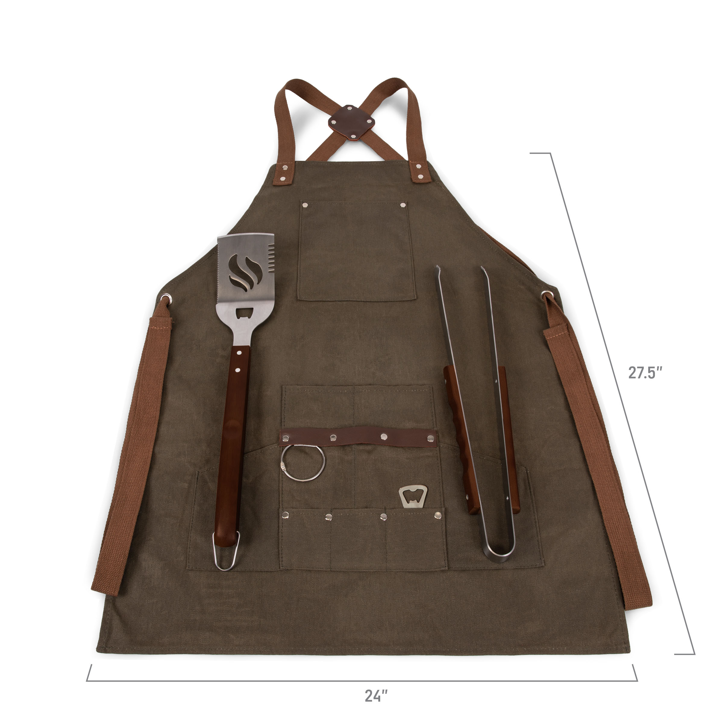 BBQ Apron with Tools & Bottle Opener 2