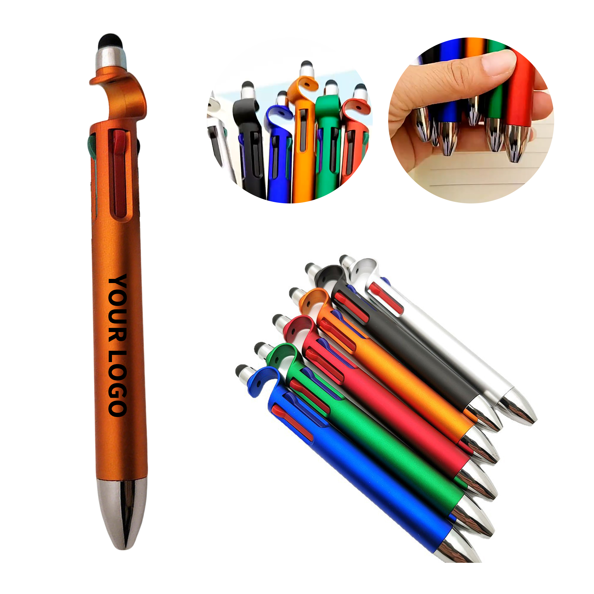 Multicolor Ink Ballpoint Stylus Pen With Integrated Phone Stand 2