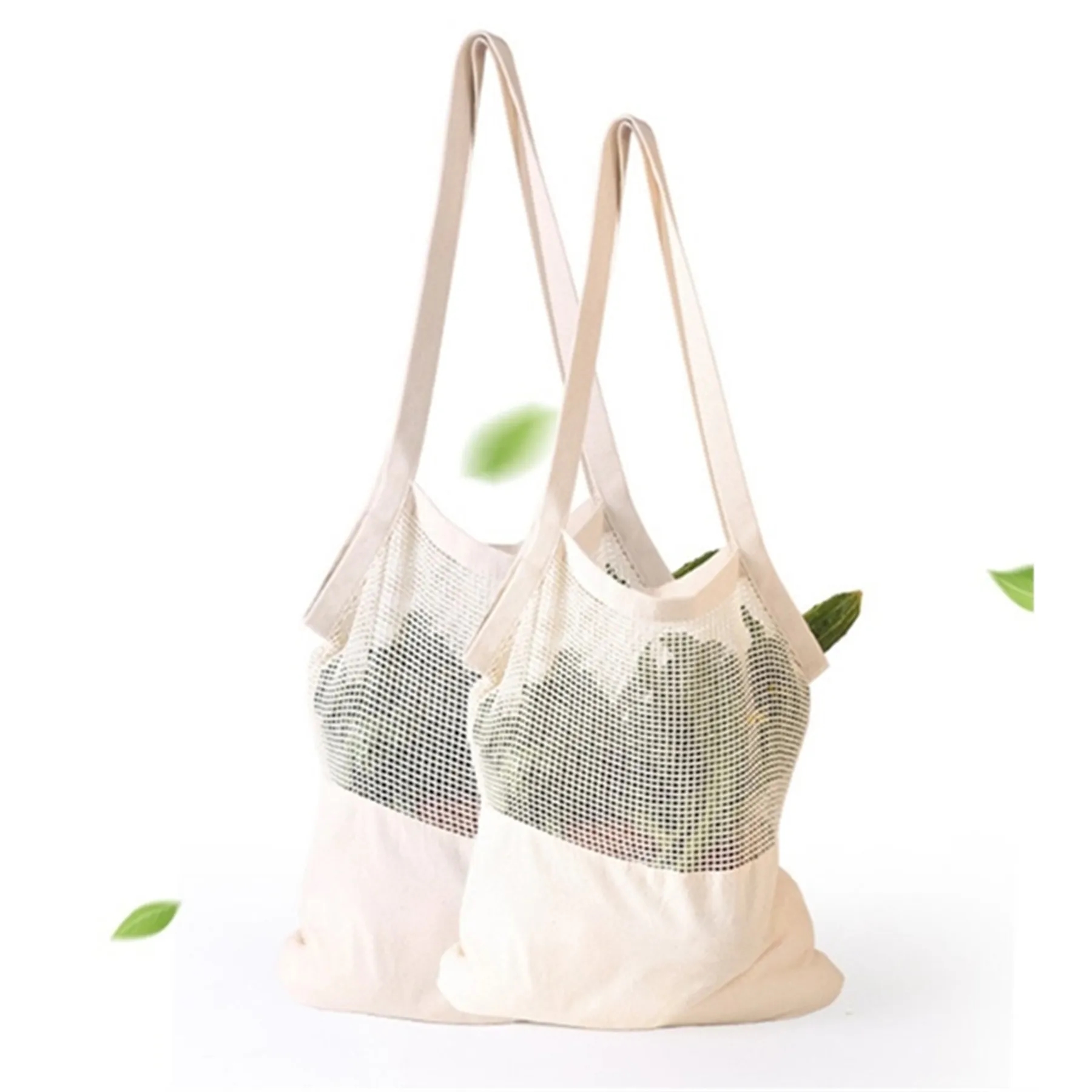 Portable Canvas Mesh Tote Bag, custom tote bag with logo imprint 2