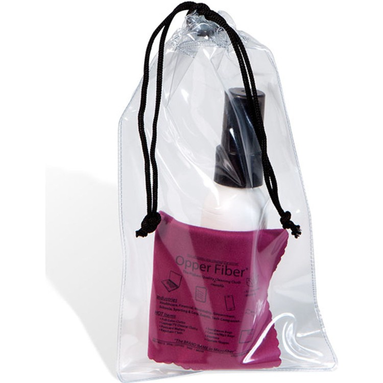Ultra Opper Fiber® Cloth Cleaner Kit In Drawstring Bag w/White Bottle