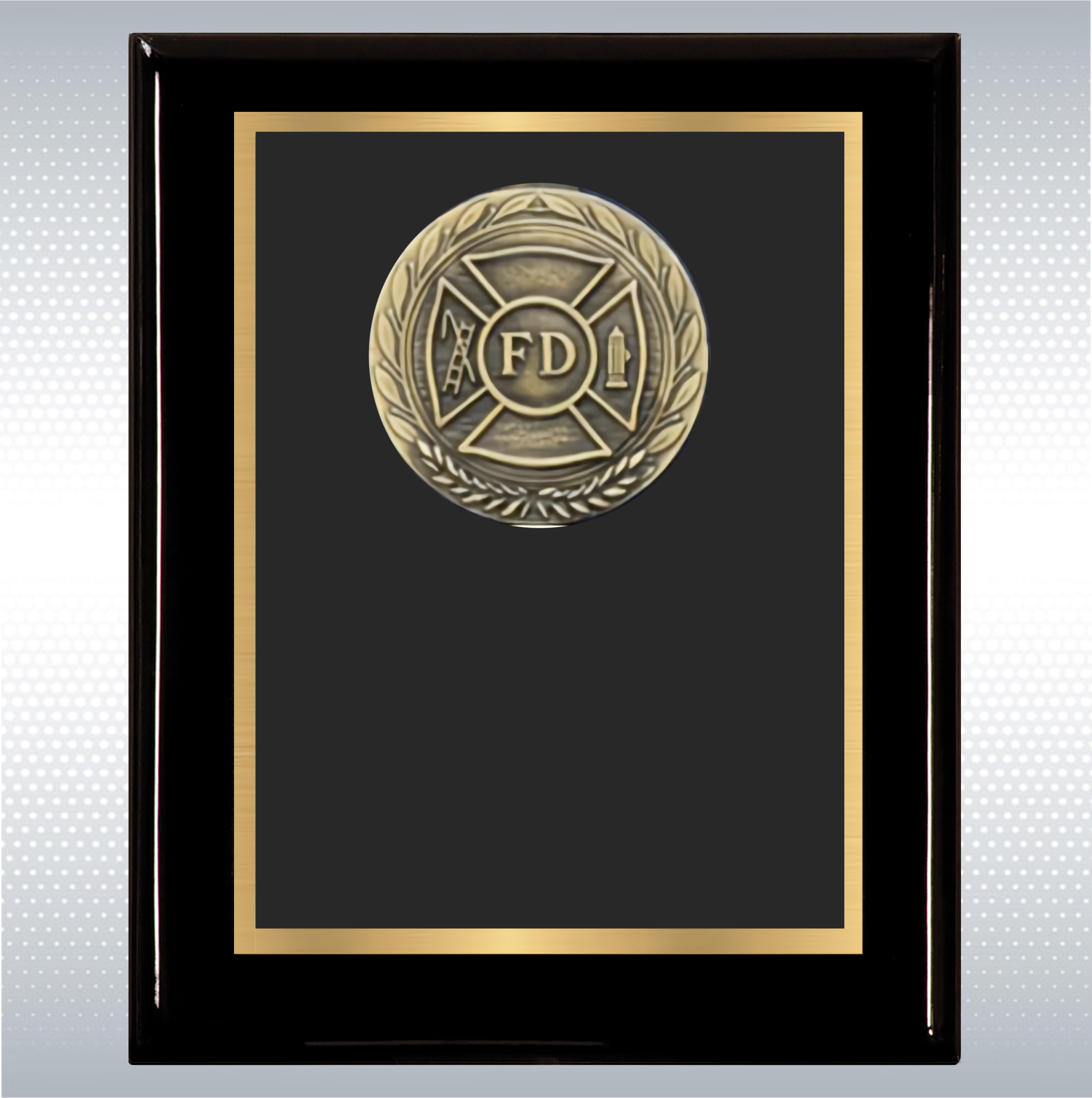 Black Finish Plaque W/ Medal 6