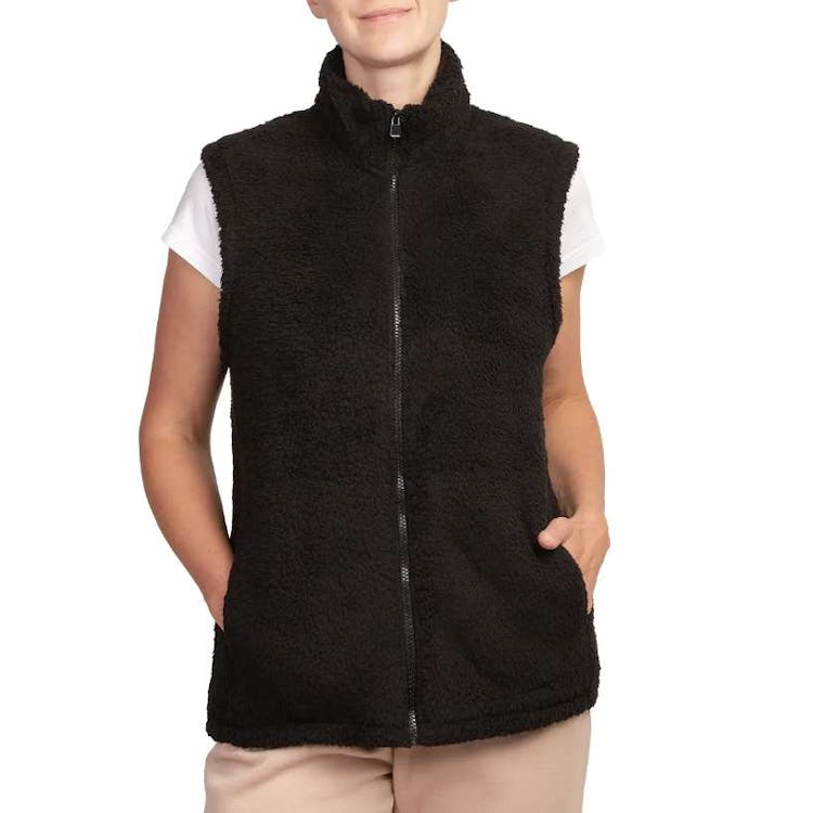 Women's Sherpa Vests Black Medium 1