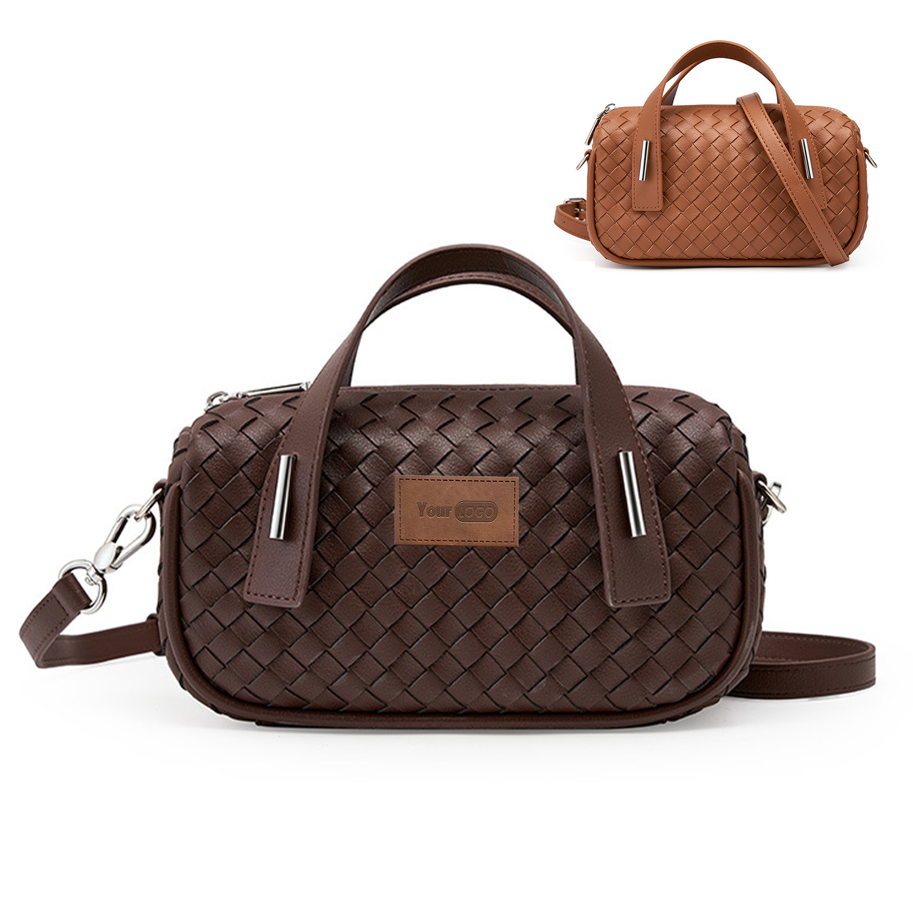 Genuine Leather Simple woven shoulder cross-body bag 6