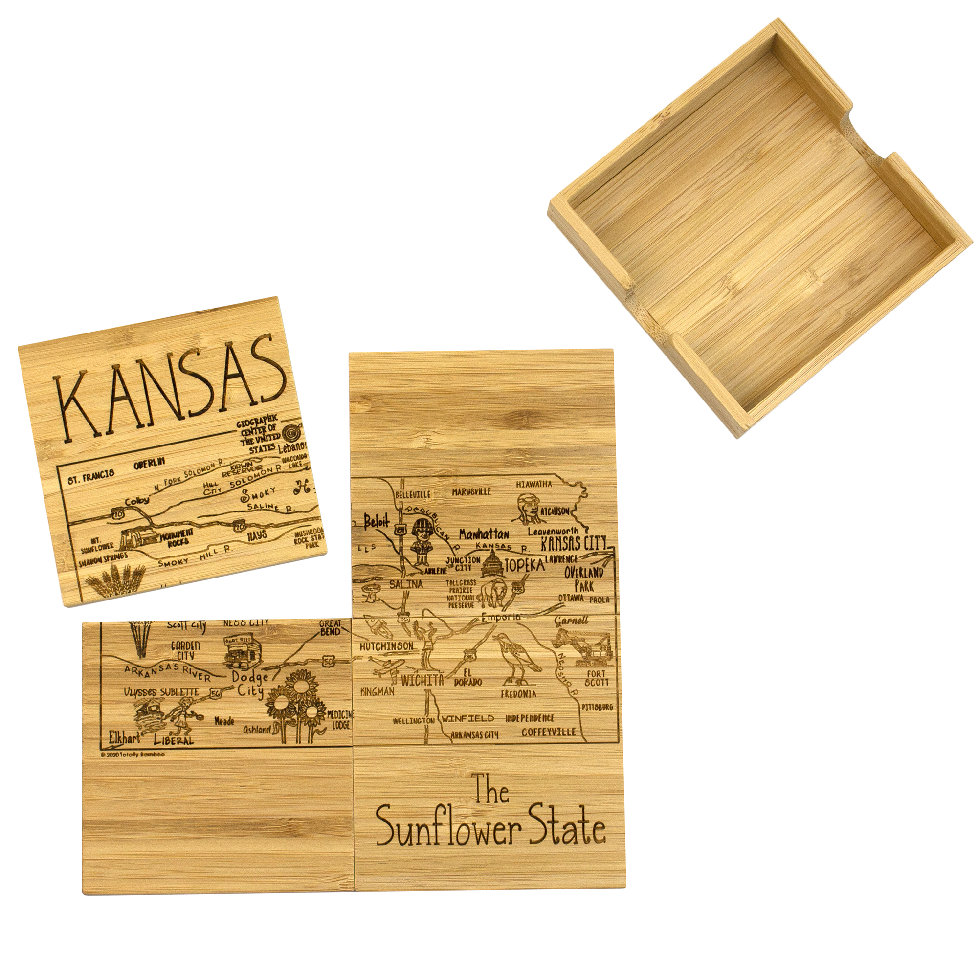 Kansas Puzzle Coaster Set 3
