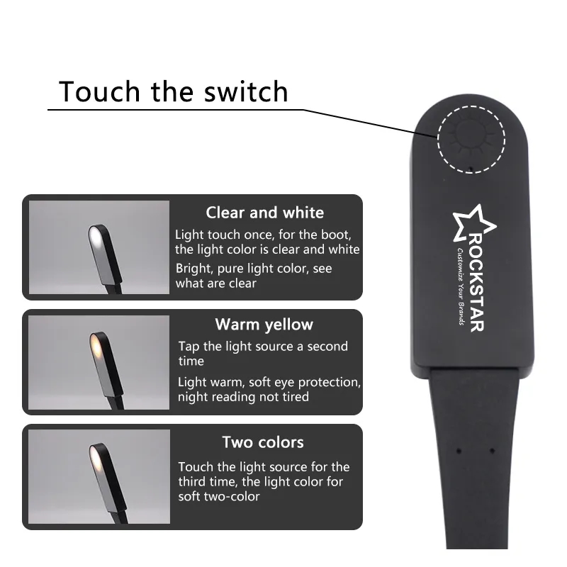 Rechargeable LED Book Light Clip 7