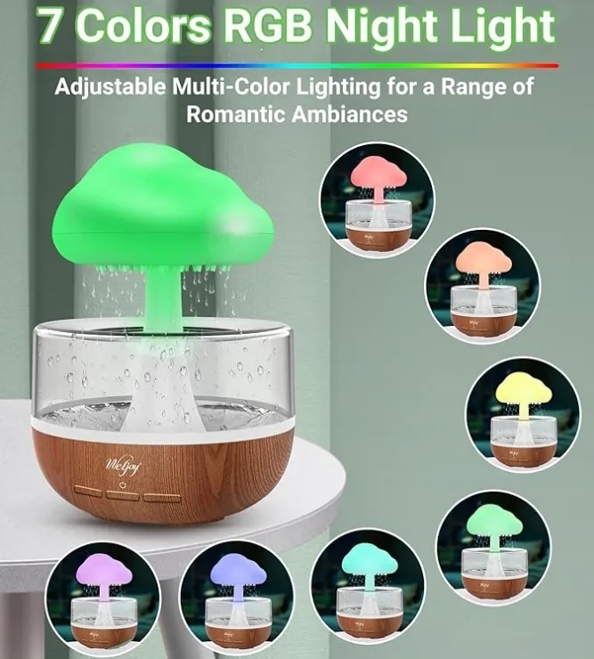 Custom White Aromatherapy Oil Diffuser Humidifier with 7 Color Night Light 4