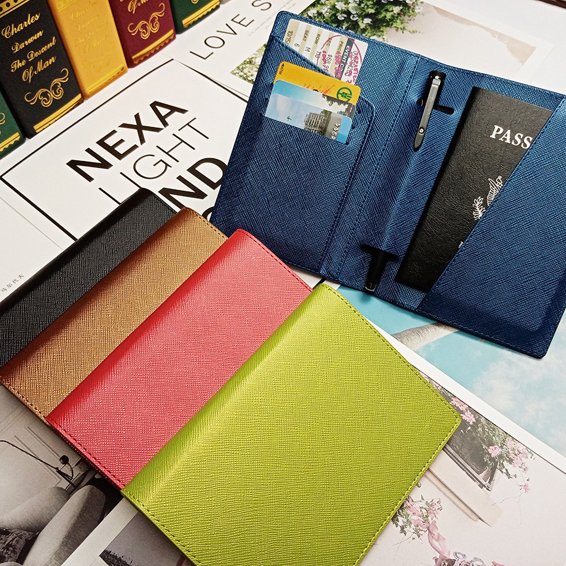 Passport Cover With Card Slots And A Pen Slot 8