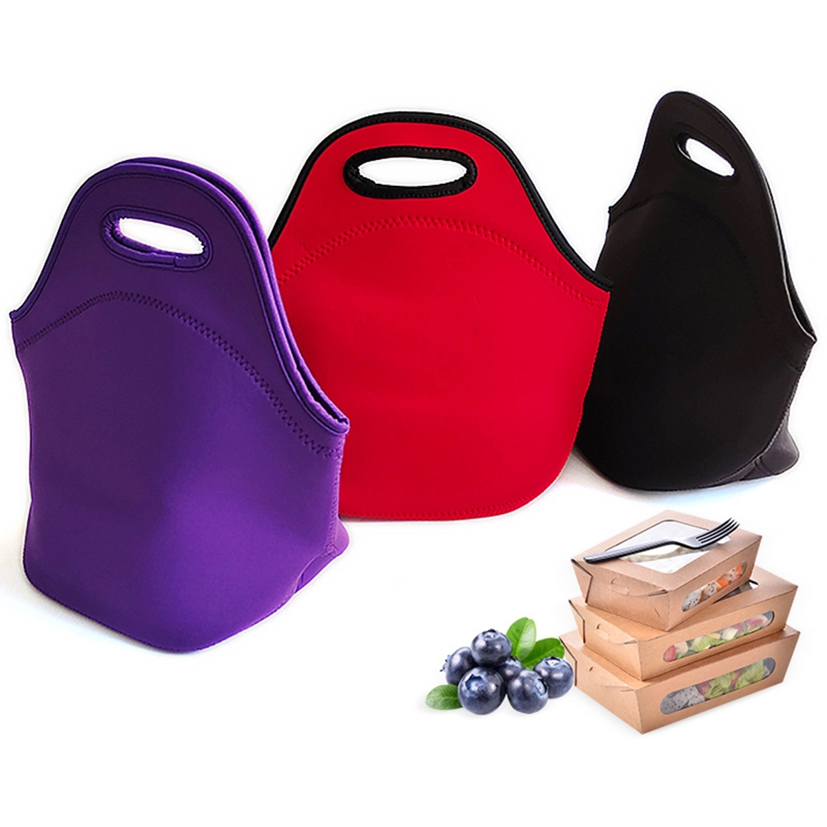 Zippered Neoprene Lunch Tote Bag 4