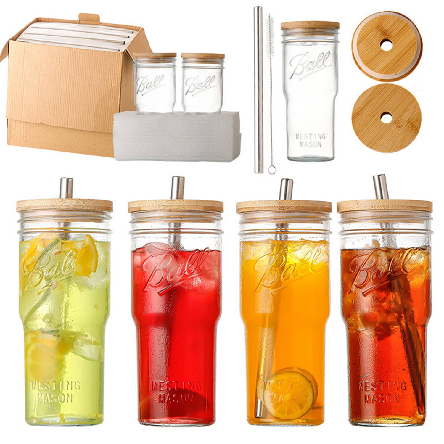 24oz Large Capacity Drinking Glass for Summer Cold Drinks 3