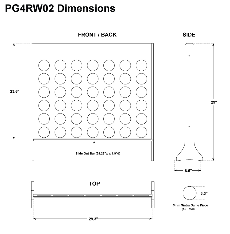 Four In A Row Game - Oversized (Imprinted, Custom Color Finish) 2