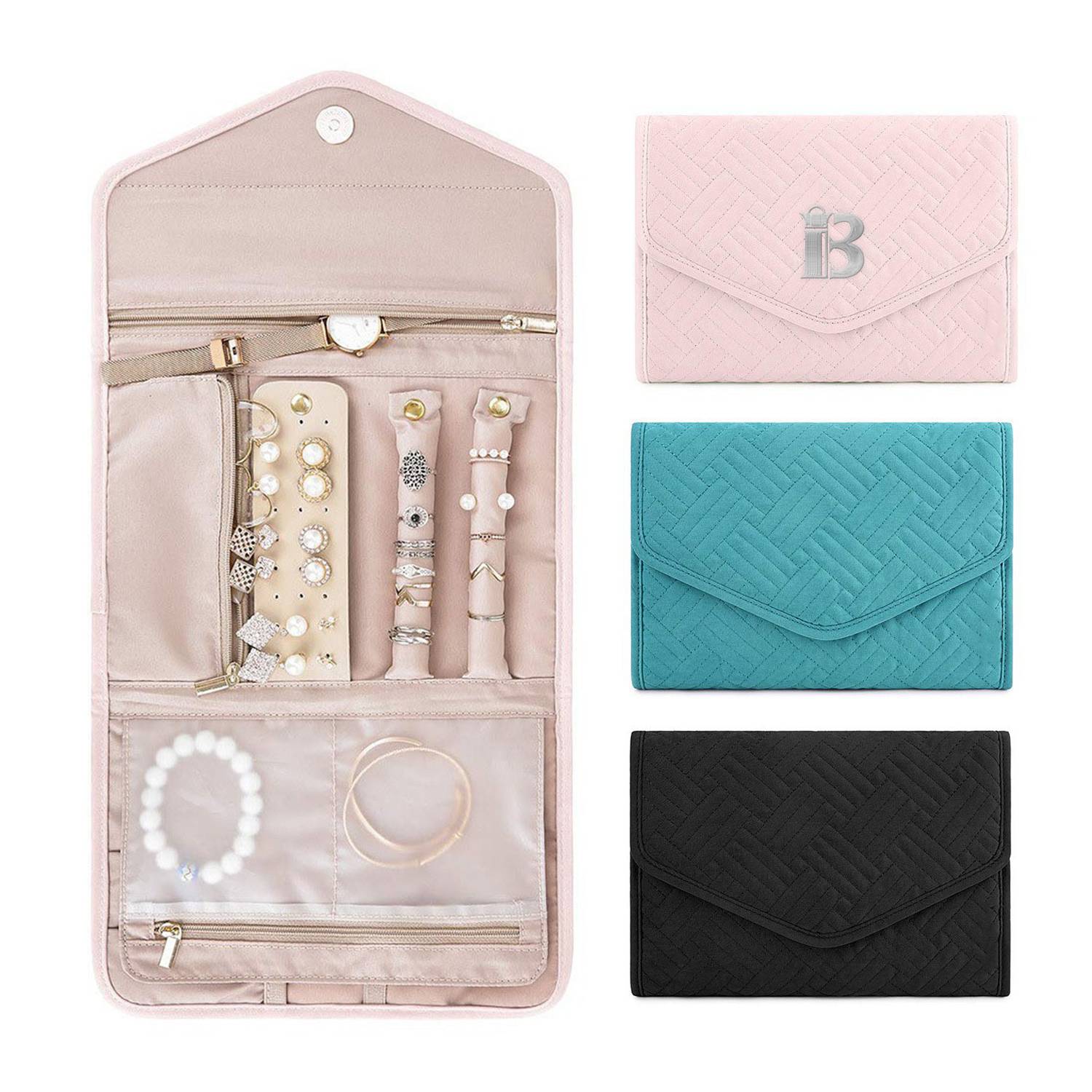 Travel Jewelry Organizer Roll Foldable Case 1