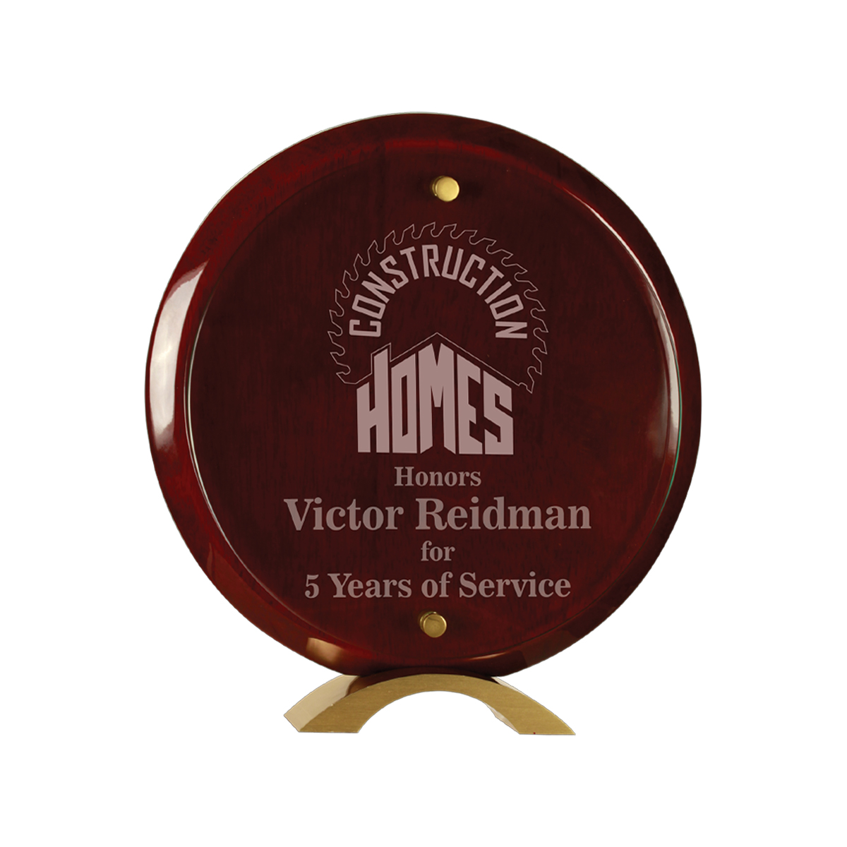 10" Round Rosewood Piano Finish Floating Jade Glass Standup