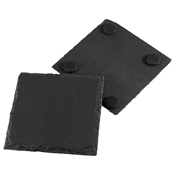 Slate Coaster Set with Wood Stand (6 pces pack) 4