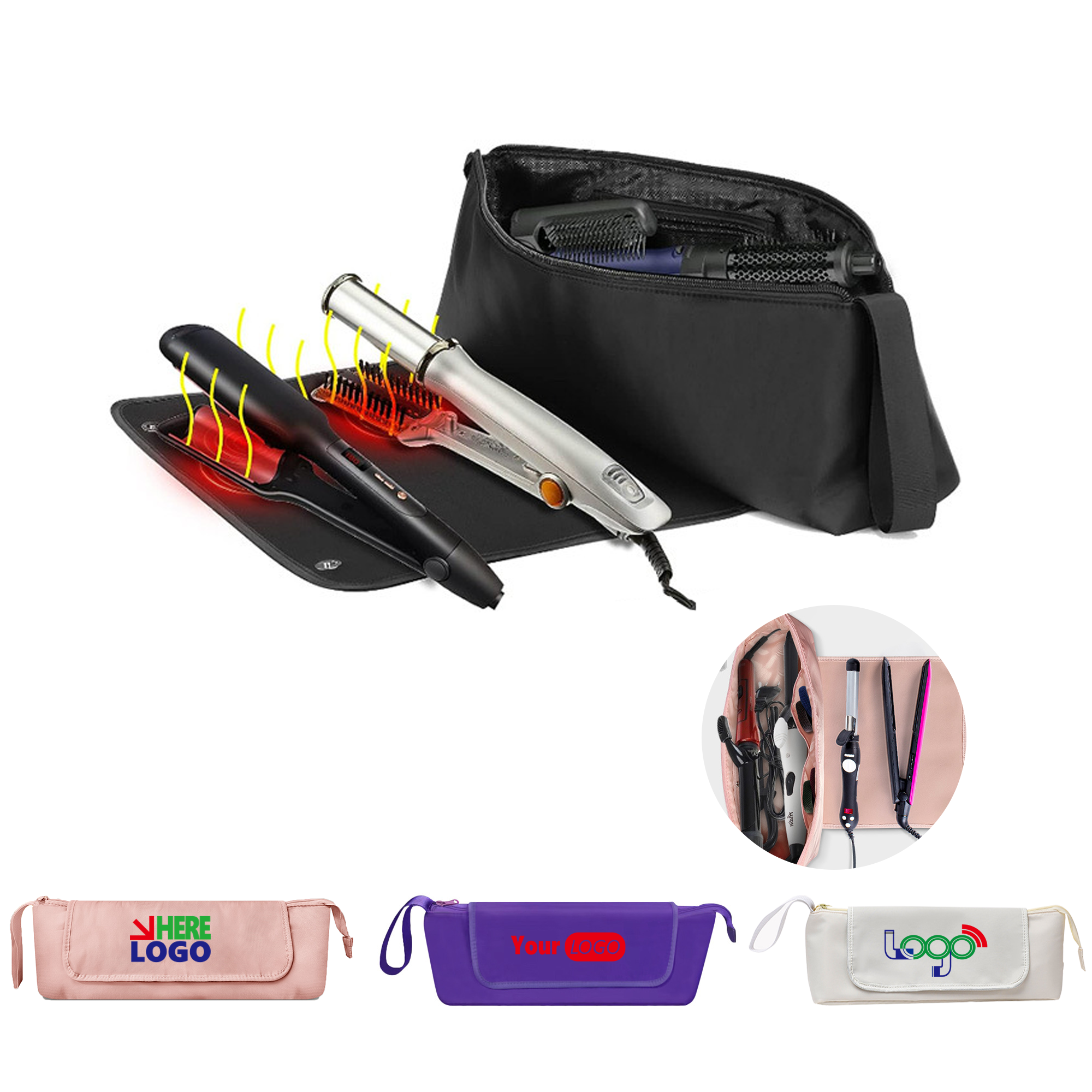 2-in-1 Hair Tool Bag with Heat Resistance for Travel 1