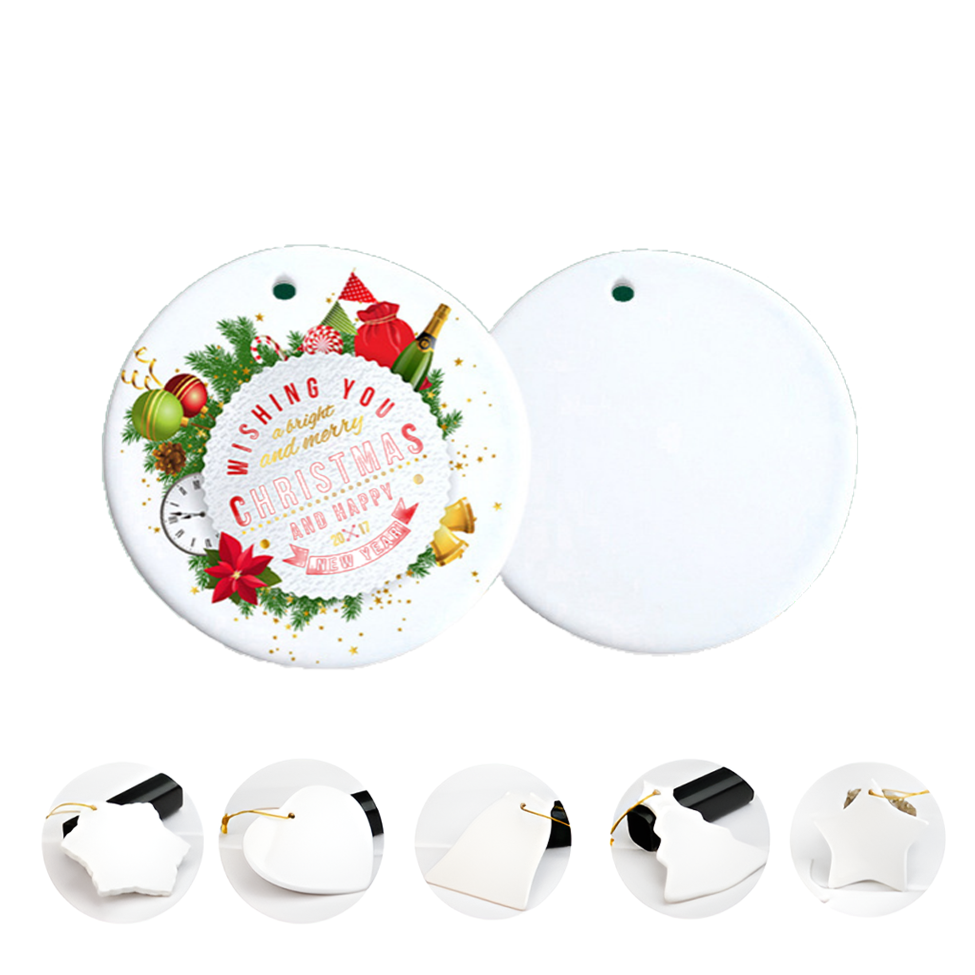 Full Color Christmas Ceramic Pendant 2