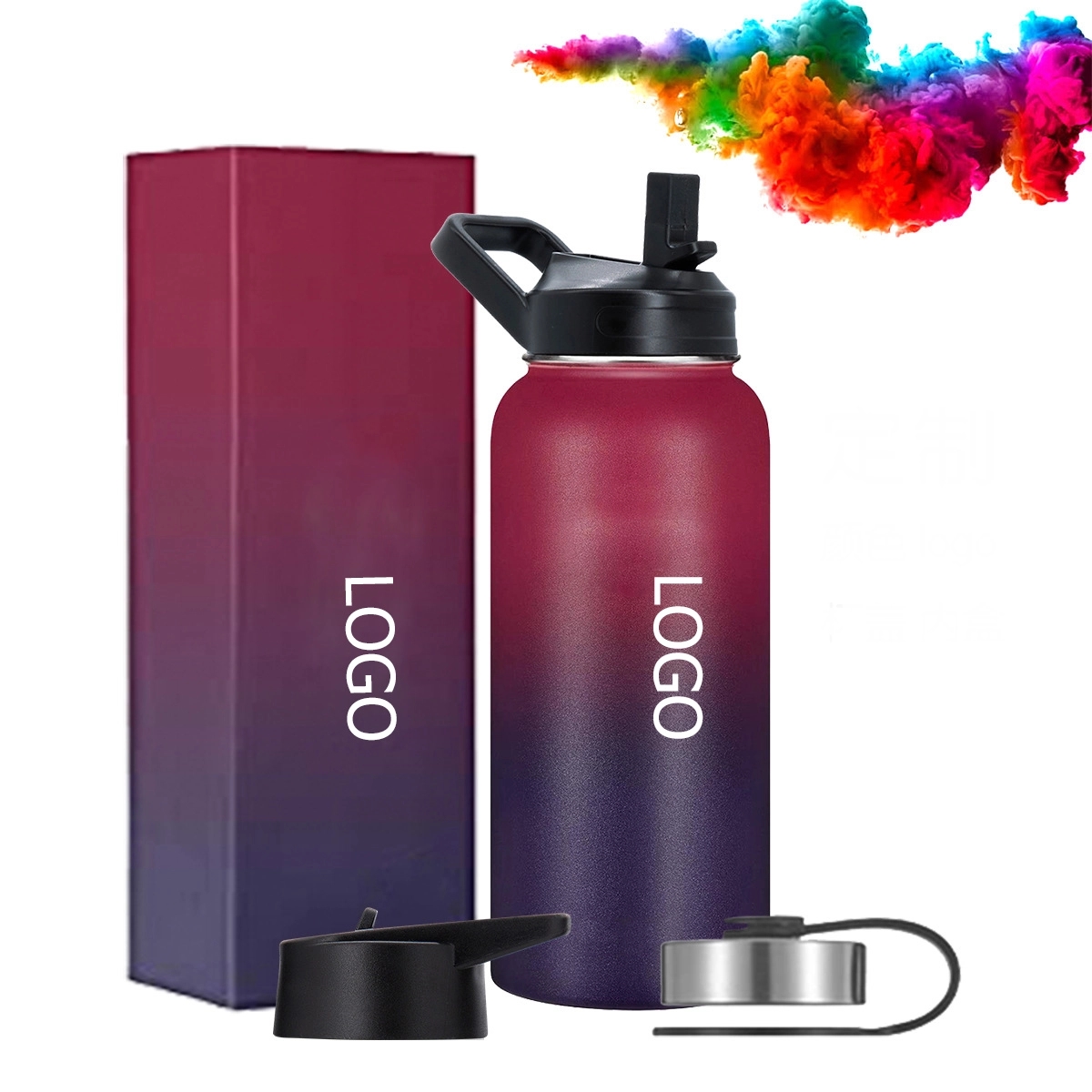 Stainless Steel Flask Sports Water Bottle 32 Oz 2