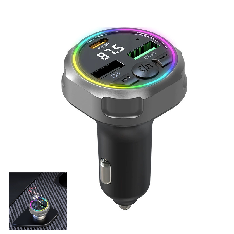 New Car Bluetooth Charger with Multicolor Breathing Light 2