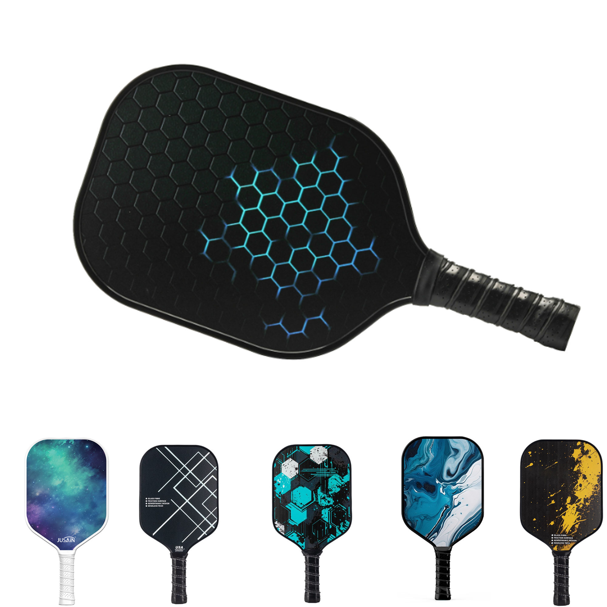 Customizable Fiberglass Pickleball Paddle with PU Grip 2