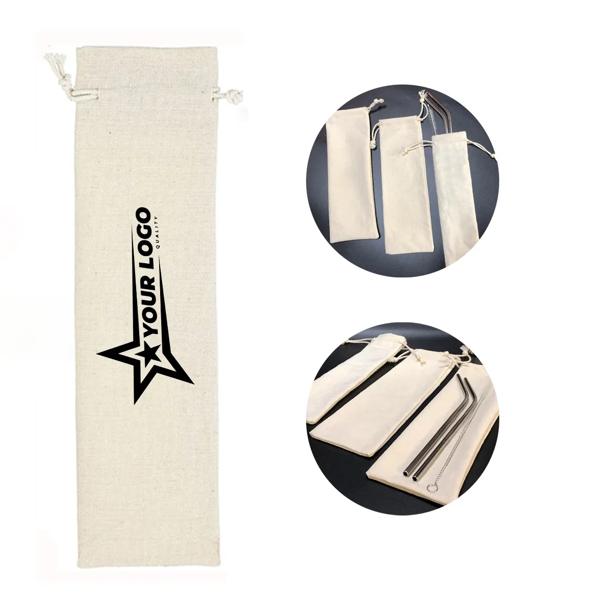 Cotton Drawstring Chopstick Portable Cutlery Bag Travel 2