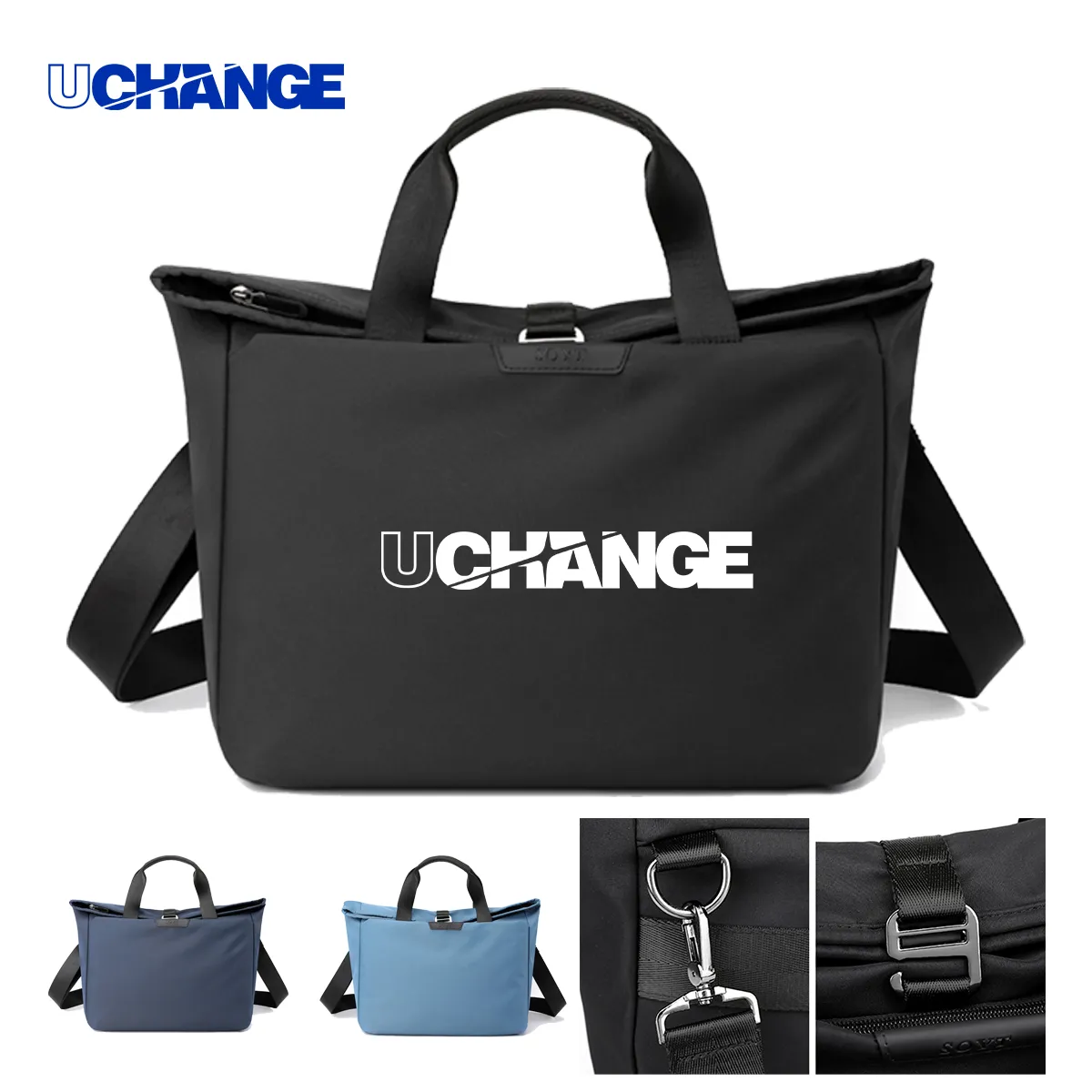 Water-Resistant Nylon Commuter Messenger Bag 5