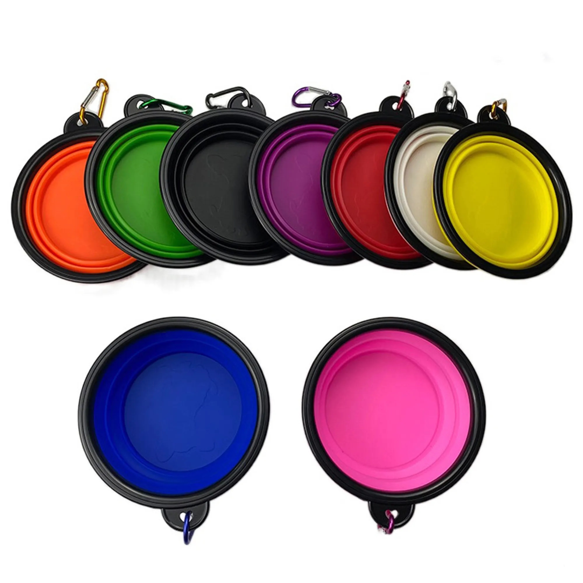 Collapsible Silicone Pet Bowl With Carabiner 3