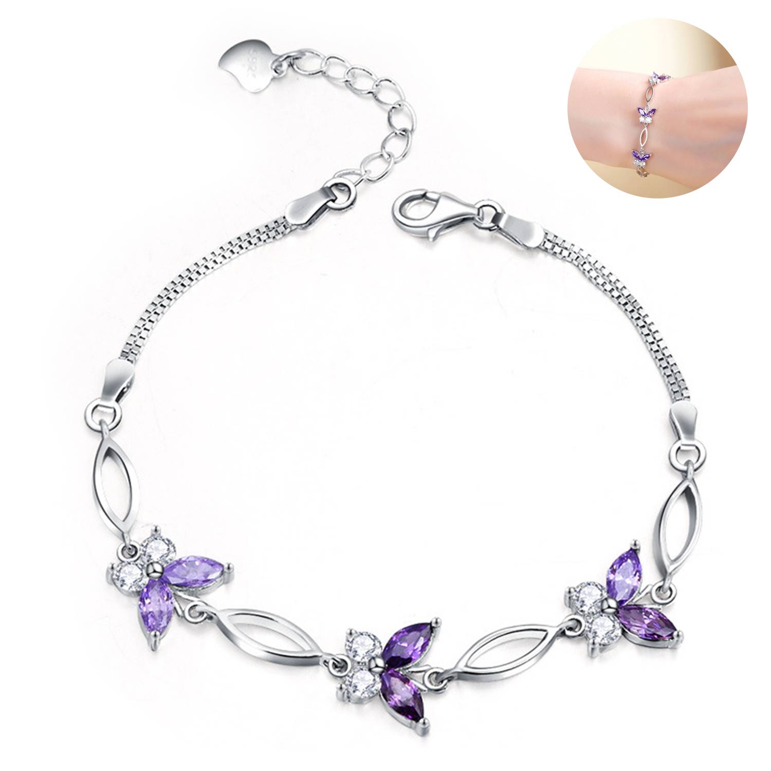 Alloy Butterfly accessory zircon bracelet