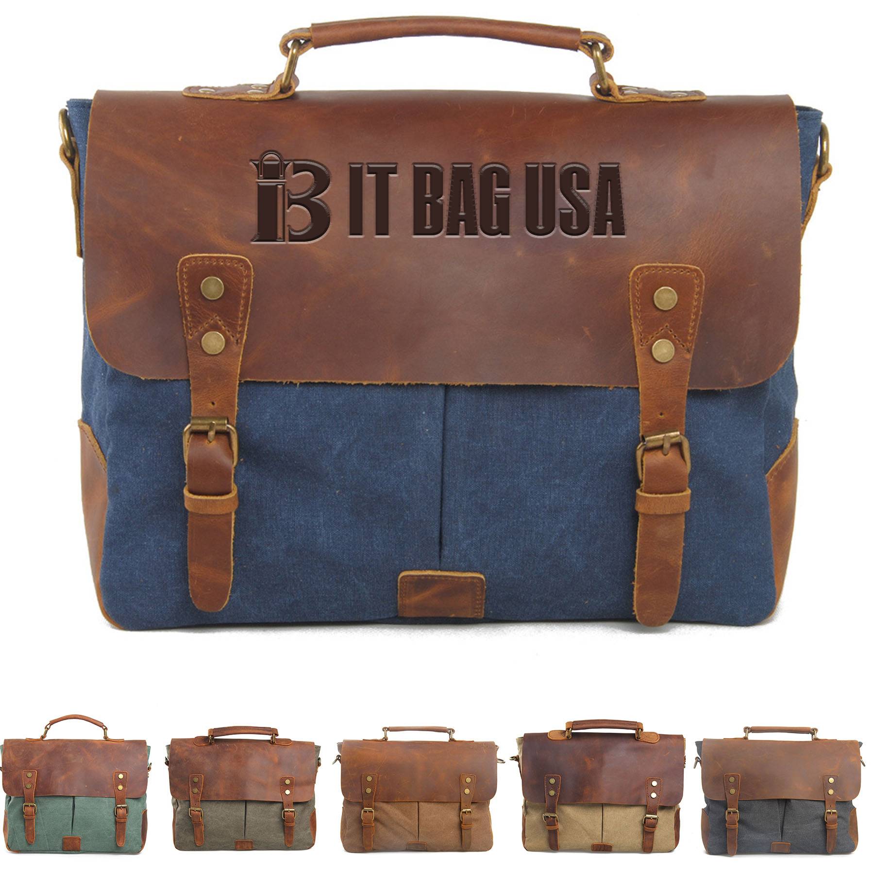 Canvas with leather Messenger bag 9