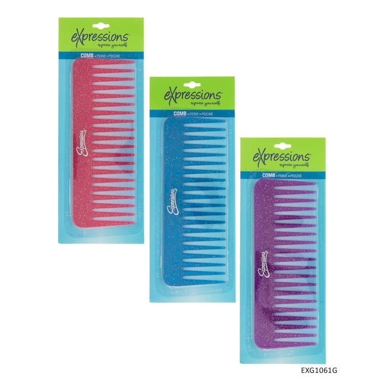 Wide Tooth Combs - Assorted Colors 6.5" 2
