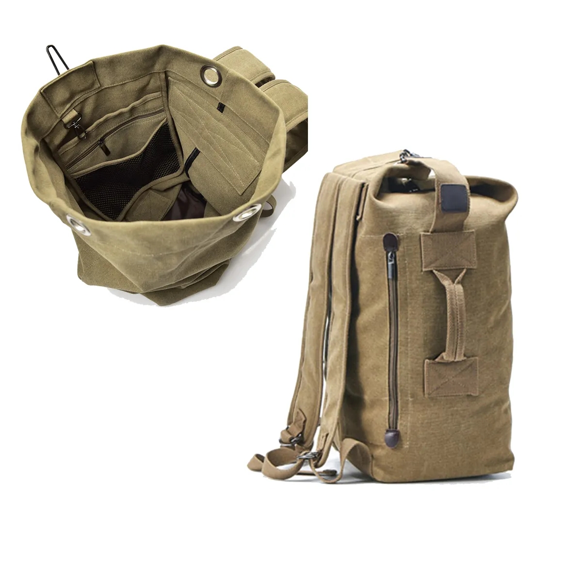 Canvas Backpack Vintage Travel Duffle Bag 6