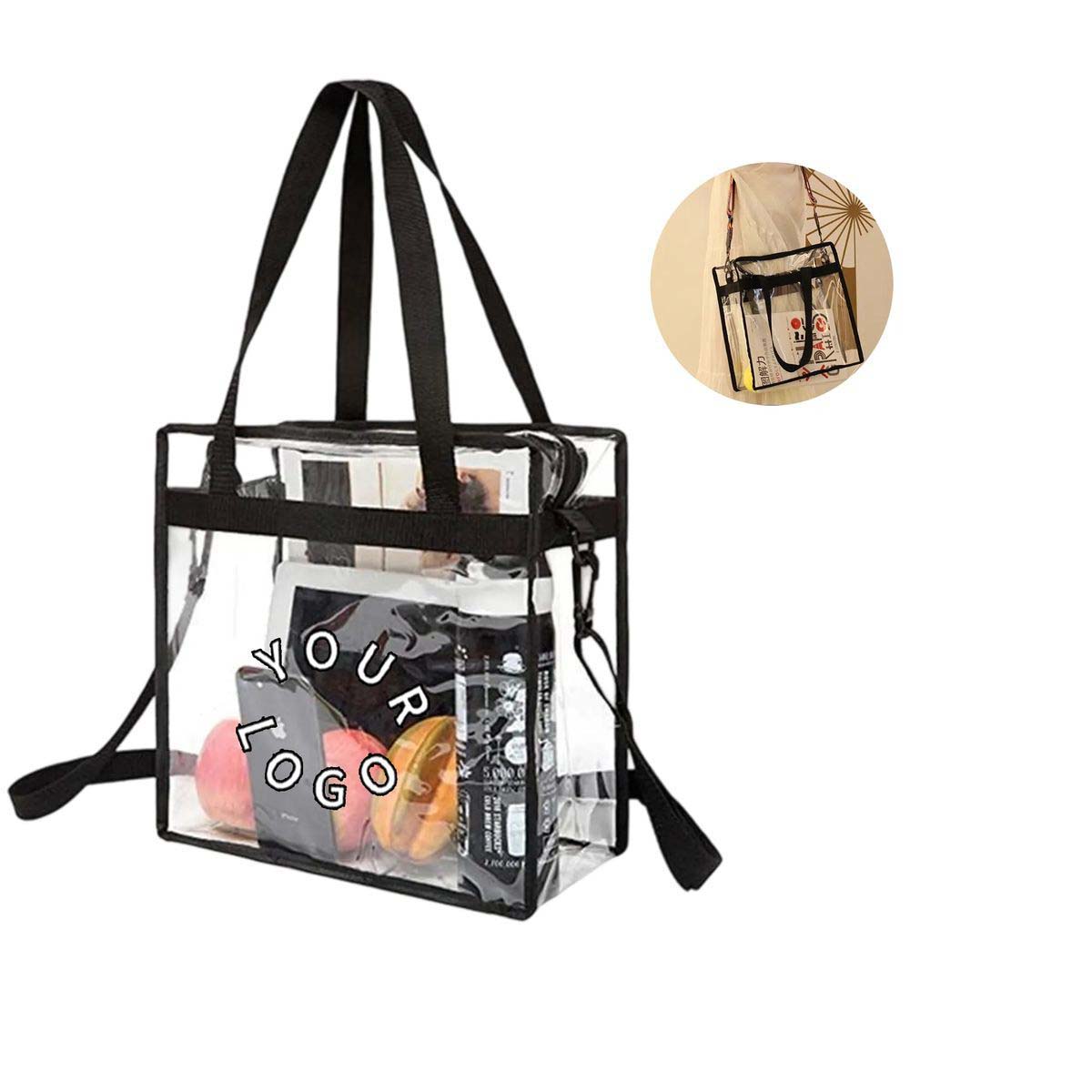 Clear PVC Storage Bag with Wear Resistant Fabric 3