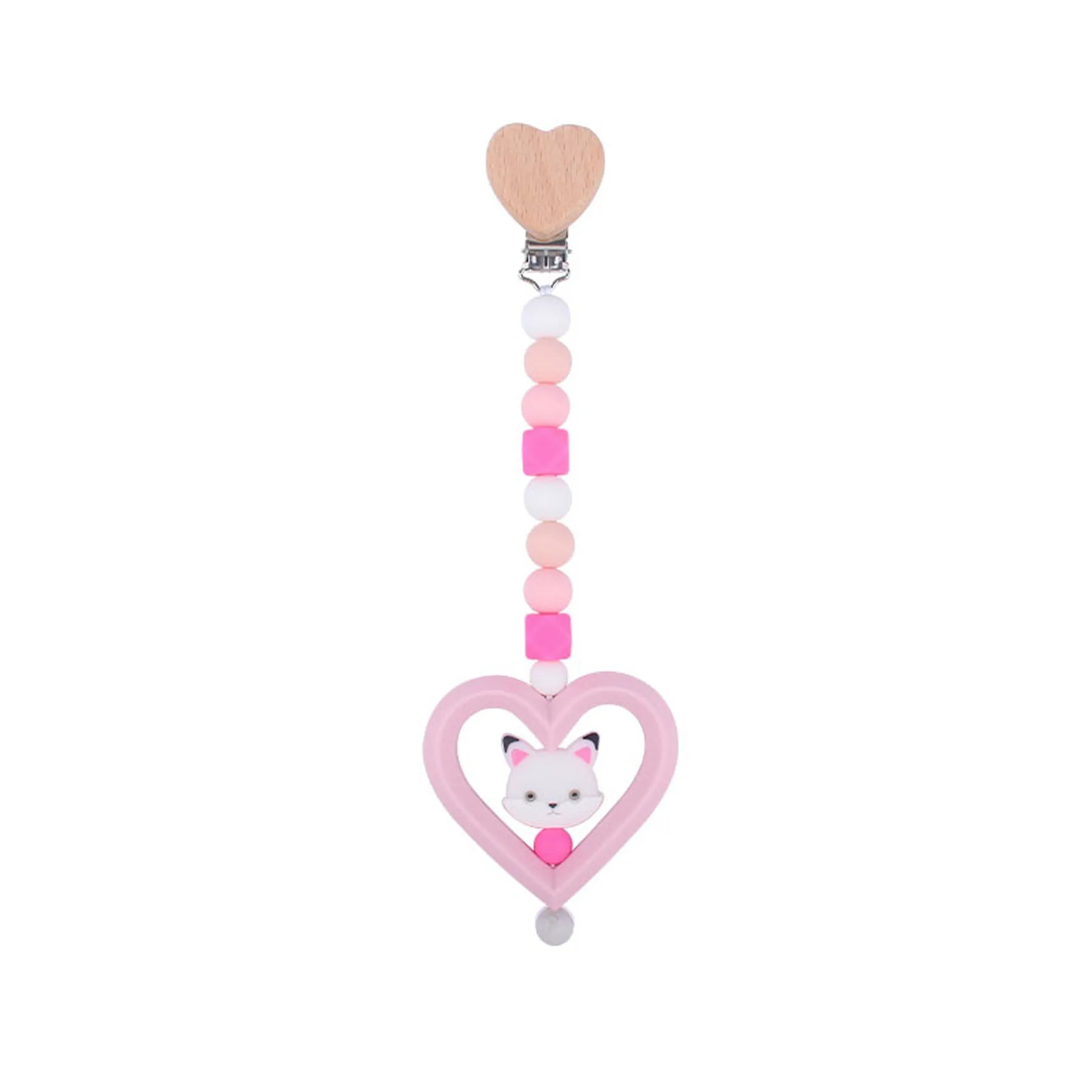 Heart Silicone Animal Pacifier Chain 6