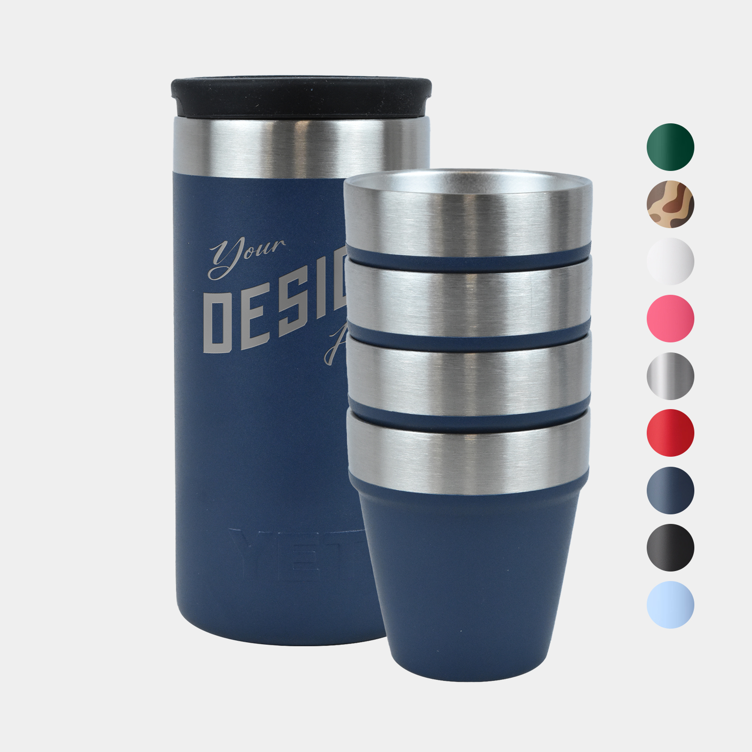 1.7 oz YETI® Rambler Stainless Steel Insulated Shot Glass with Carrying Case 1