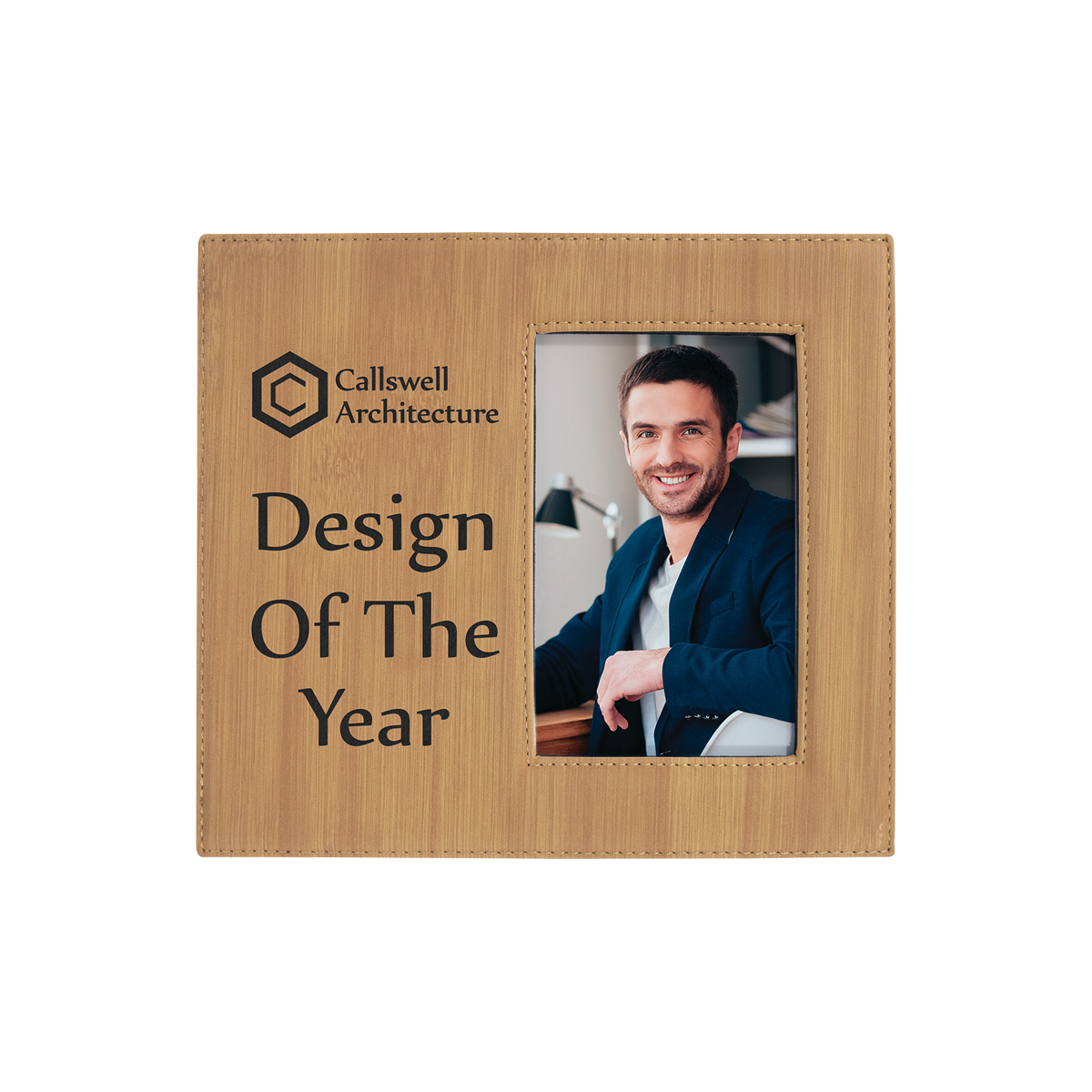 4" x 6" Bamboo Leatherette Photo Frame