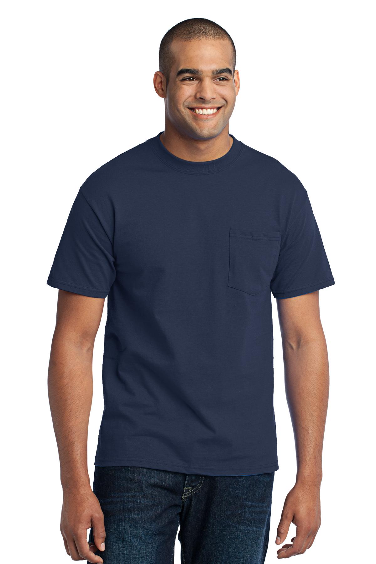 Port & Co Core Blend Pocket Tee. PC55P 97