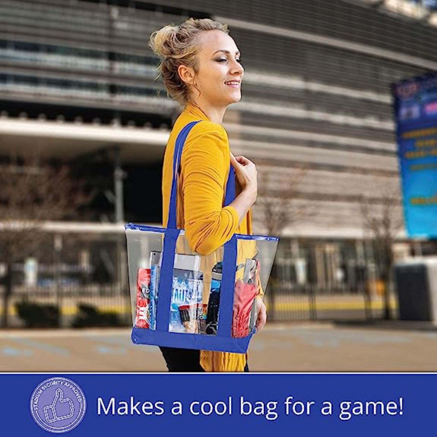 Fashion Tote Bag Stadium Approved Clear PVC Transparent Shoulder Handbag 8