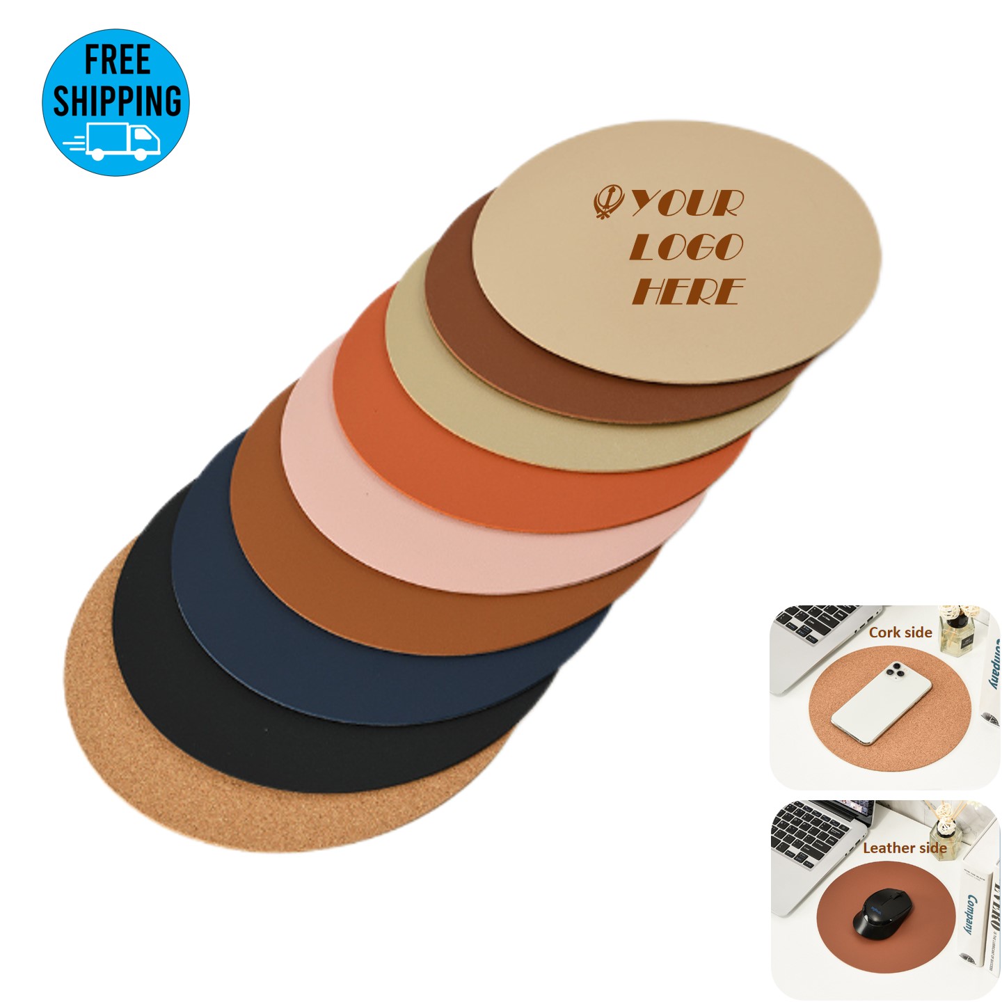 Double-sided Cork Desk Mouse Pad 4