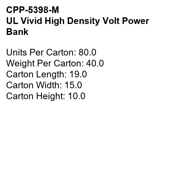UL VIVID HIGH DENSITY VOLT POWER BANK 5