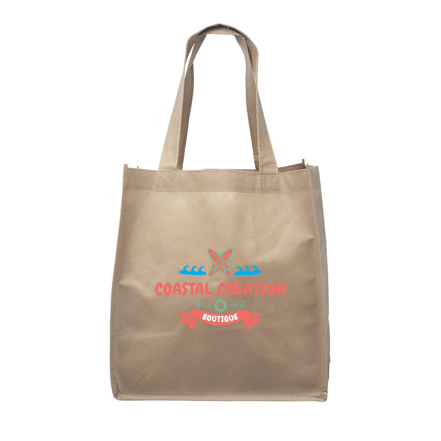 Clipper Non-Woven Grocery Tote Bag (Full Color Imprint) 10