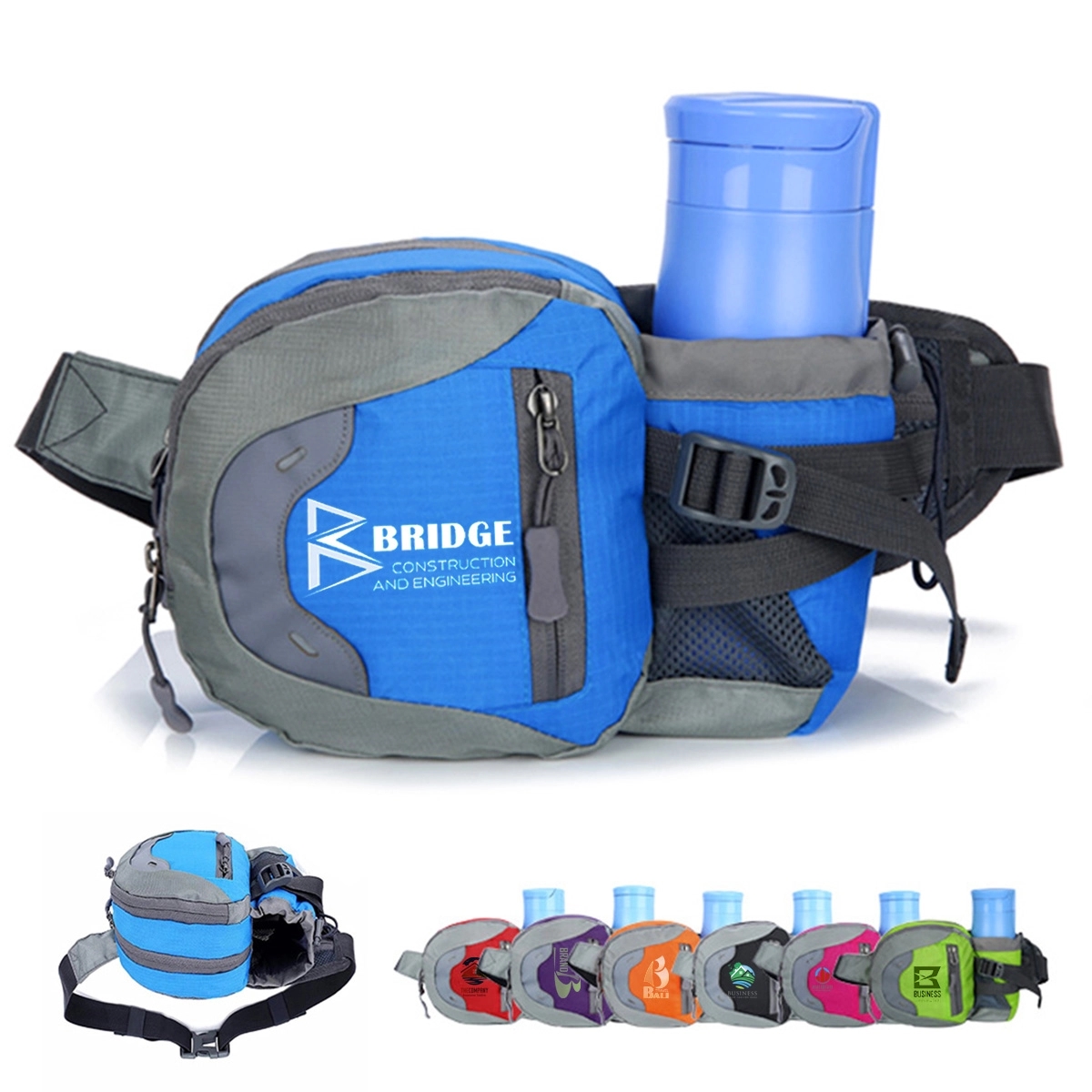 Portable Fanny Pack Sport Waist Bag with Bottle Holder 4