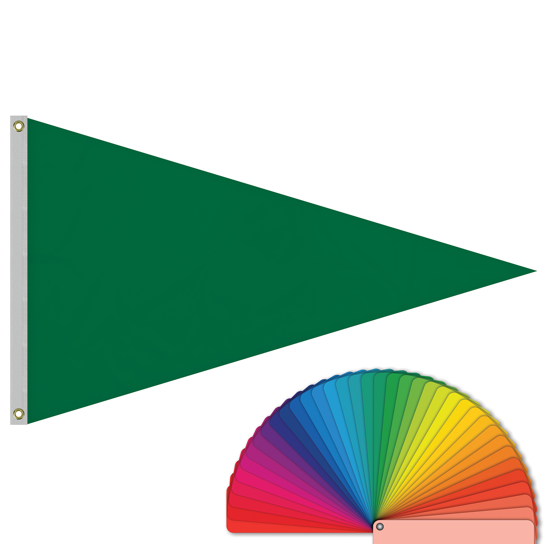 3' x 5' Solid Color Pennants with Heading & Grommets 2