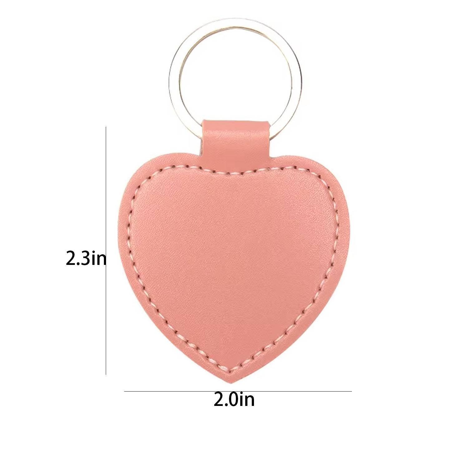 PU Leather Heart Shaped Keychain 7