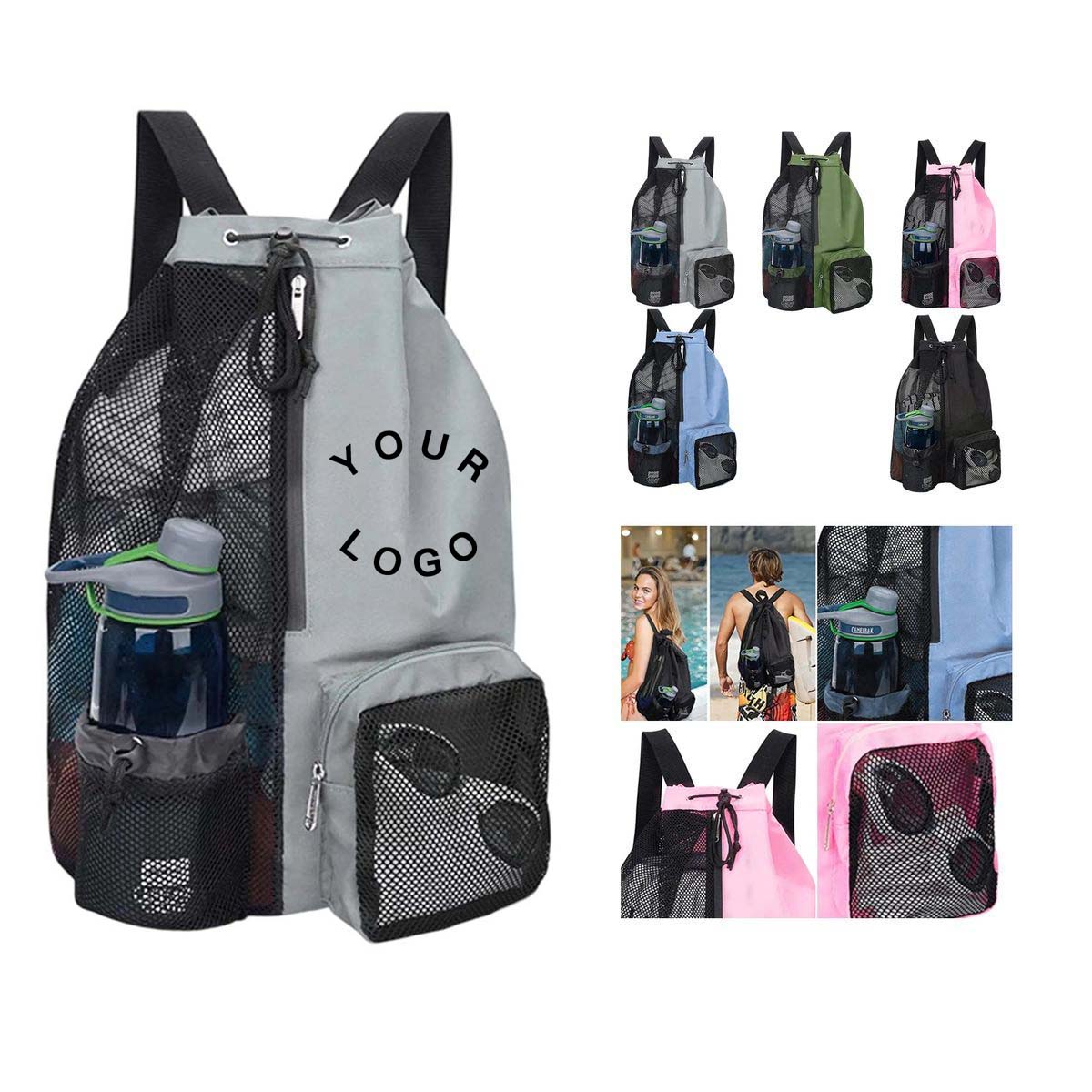 Drawstring Backpack with Wide Shoulder Straps 4